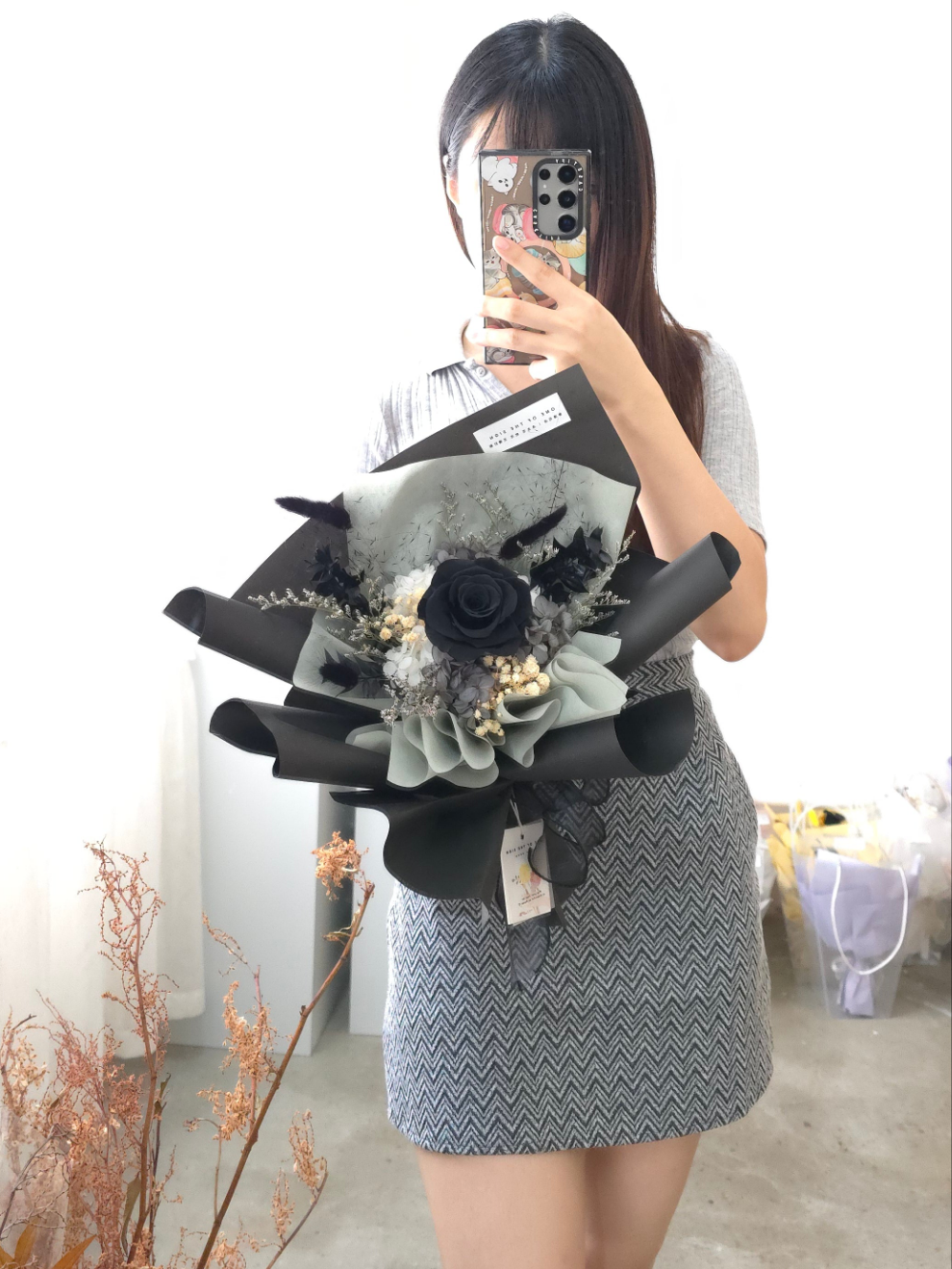 保鮮花玫瑰花束 - 黑色 | Preserved Rose Flower Bouquet - Black