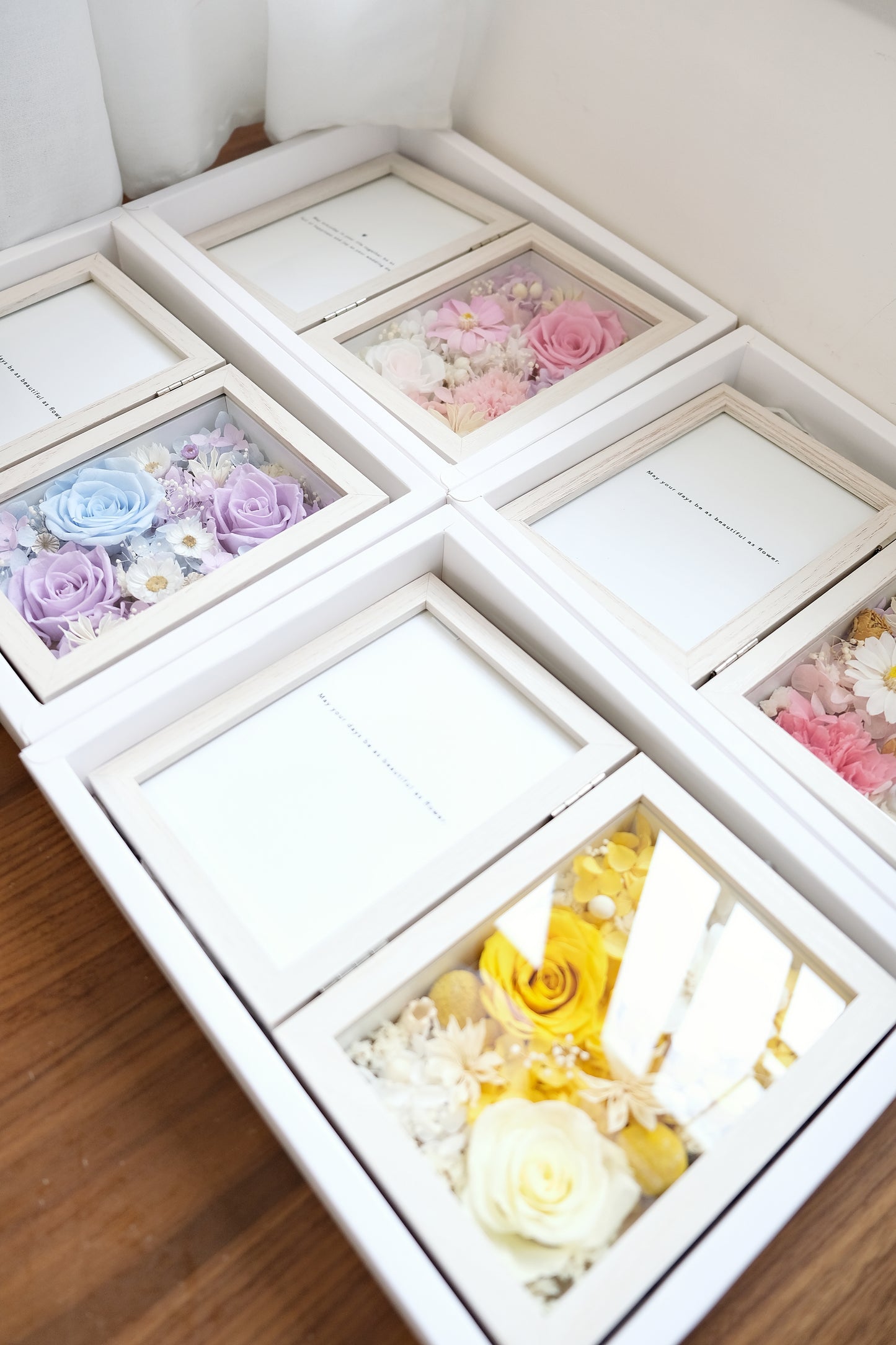 Preserved Flower Photo Frame - Pink