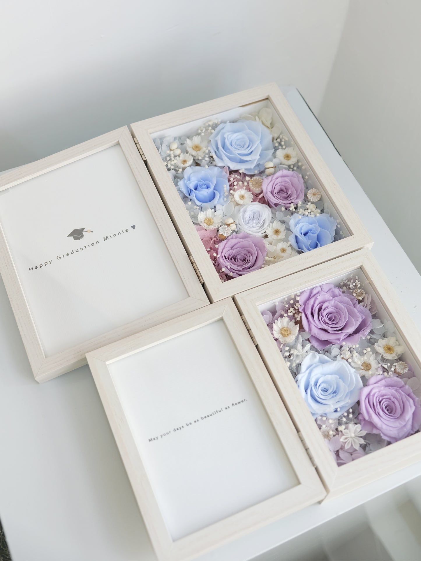 Preserved Flower Photo Frame - Purple x Blue