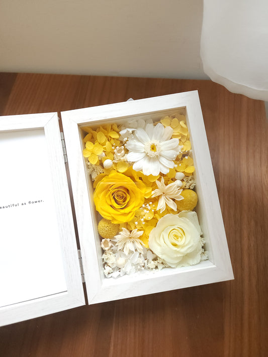 Preserved Flower Photo Frame - Yellow