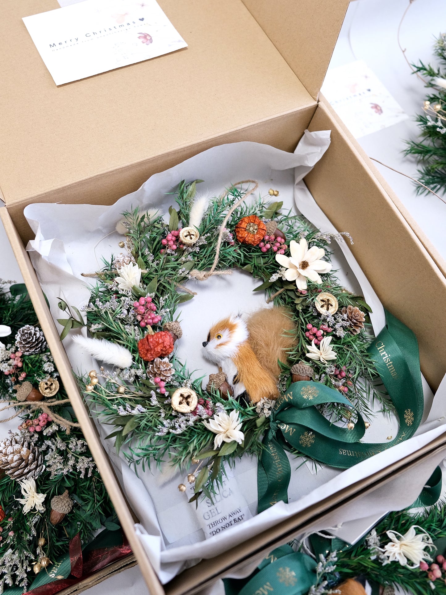 手工製松鼠聖誕永生花環 (S) | Handmade Preserved Flower Christmas Wreath 25cm (Small)