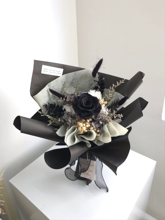 保鮮花玫瑰花束 - 黑色 | Preserved Rose Flower Bouquet - Black