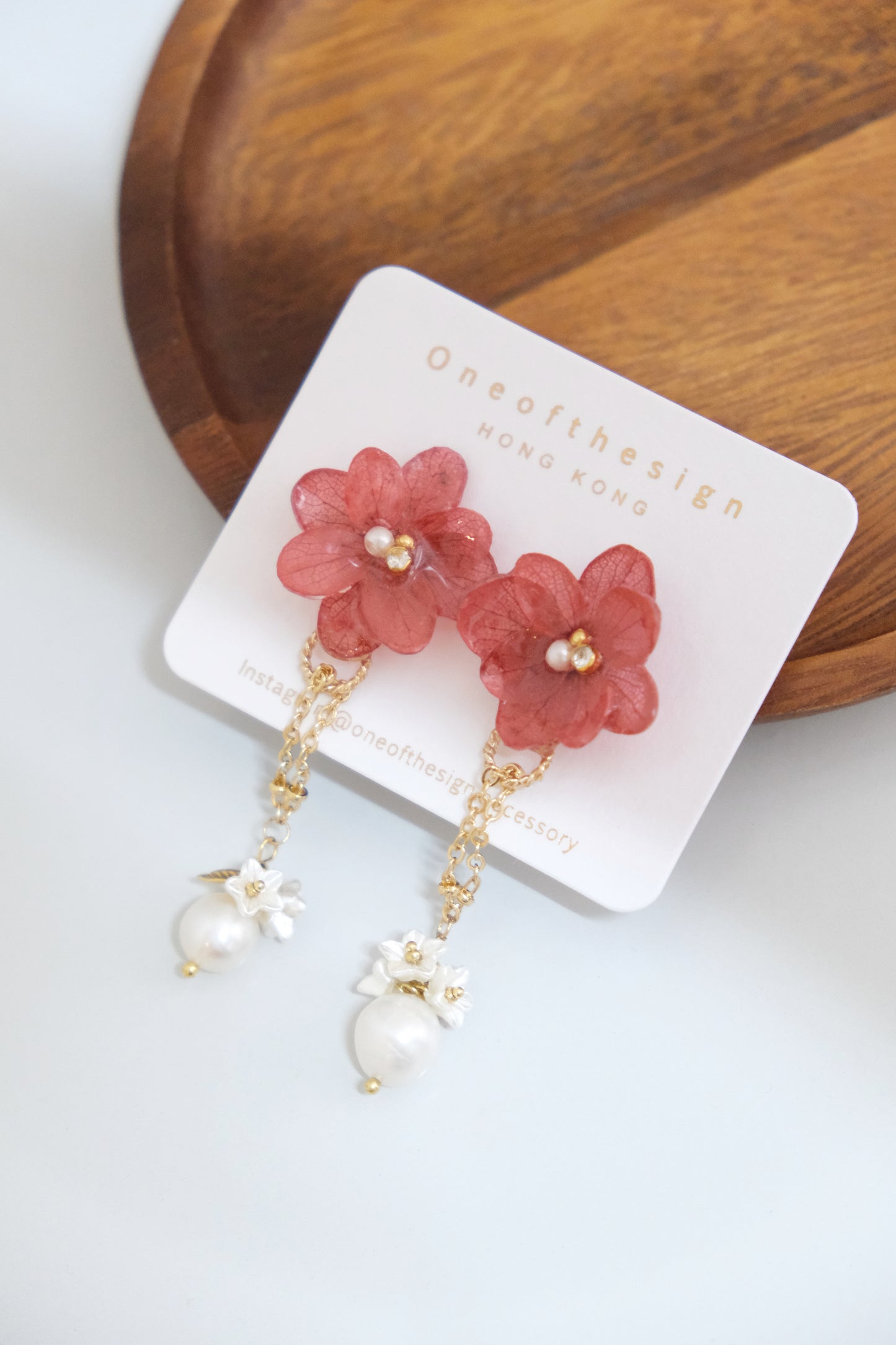 Preserved Hydrangeas x Freshwater pearls Earrings