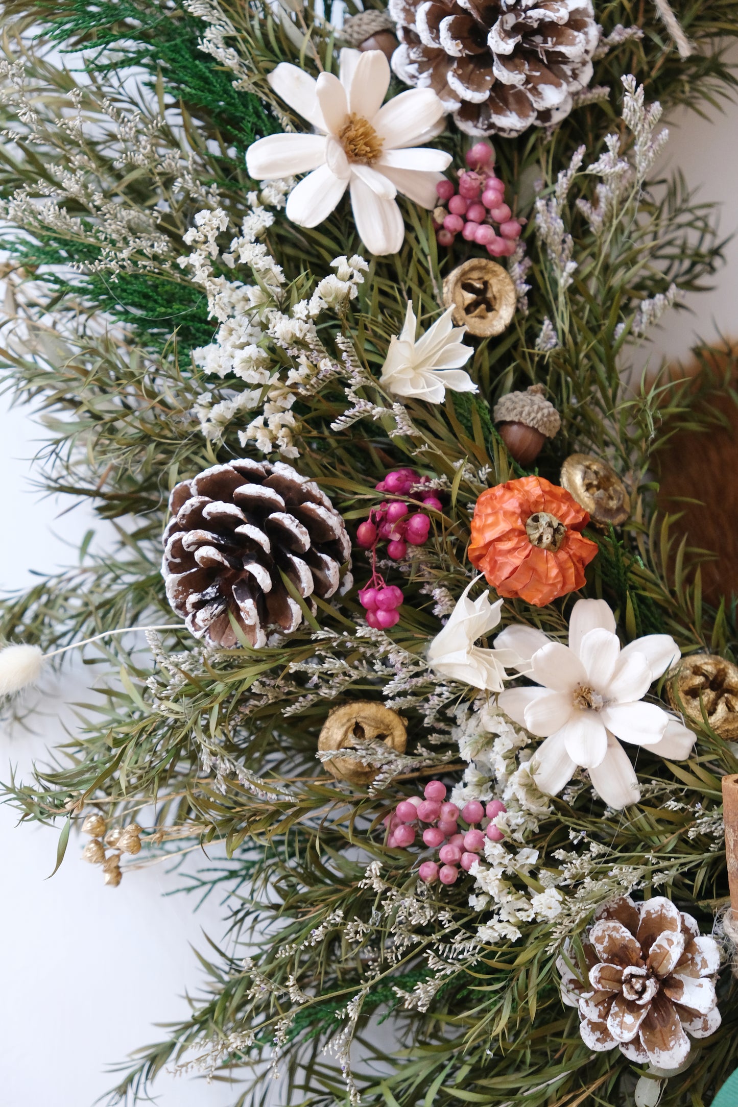 手工製松鼠聖誕永生花環 (L) | Handmade Preserved Flower Christmas Wreath 55cm (Large)