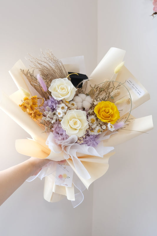 保鮮花玫瑰花束 - 黃紫色 | Preserved Flower Bouquet - Yellow x Purple