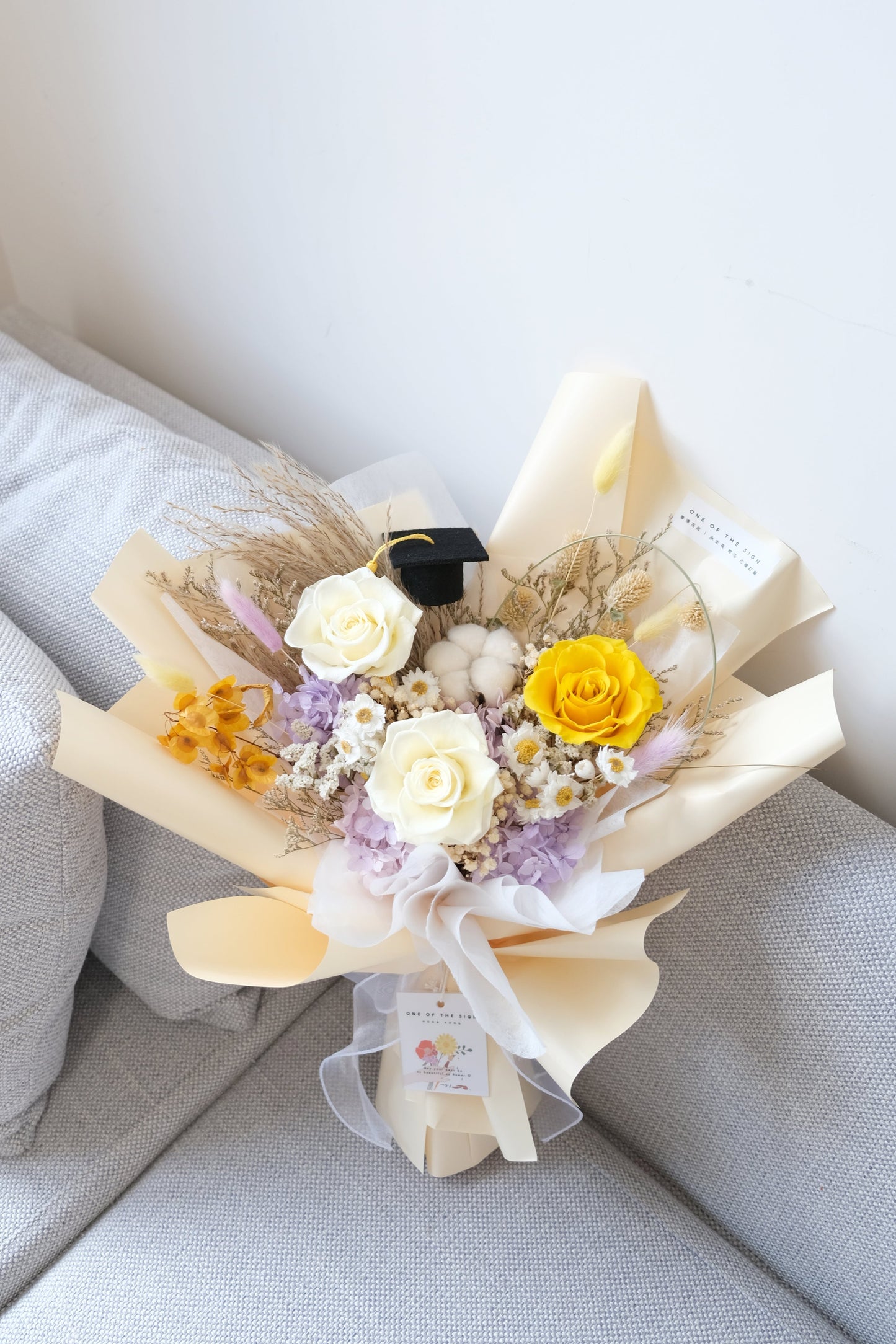 保鮮花玫瑰花束 - 黃紫色 | Preserved Flower Bouquet - Yellow x Purple