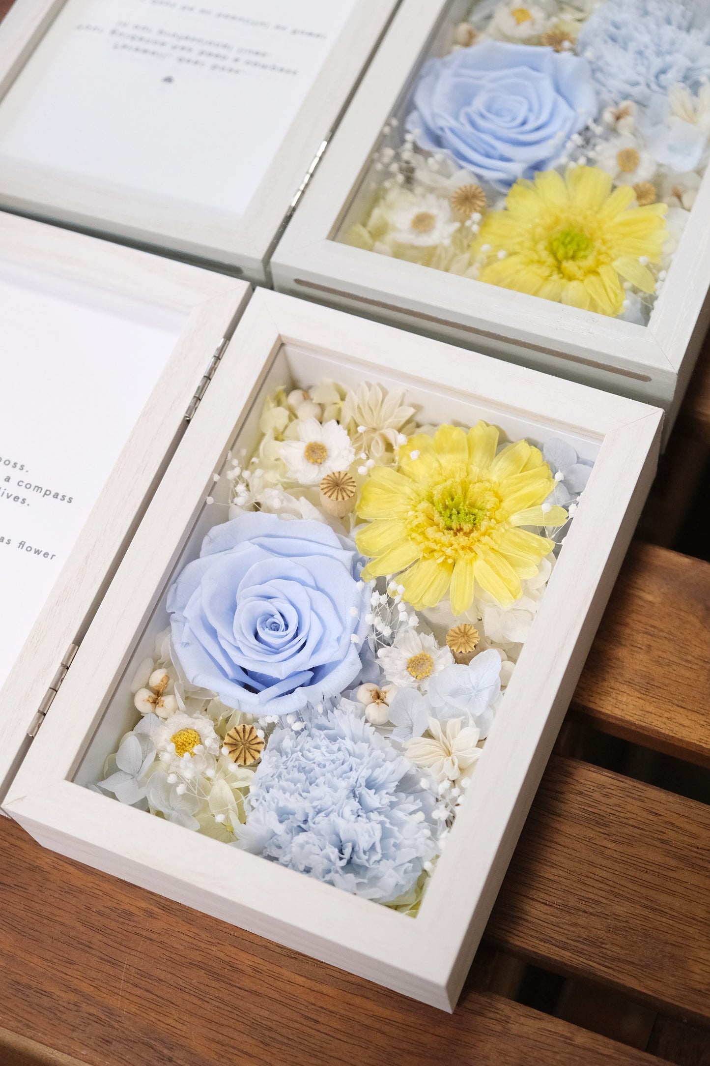 Sunflower - Preserved Flower Photo Frame - Blue Yellow