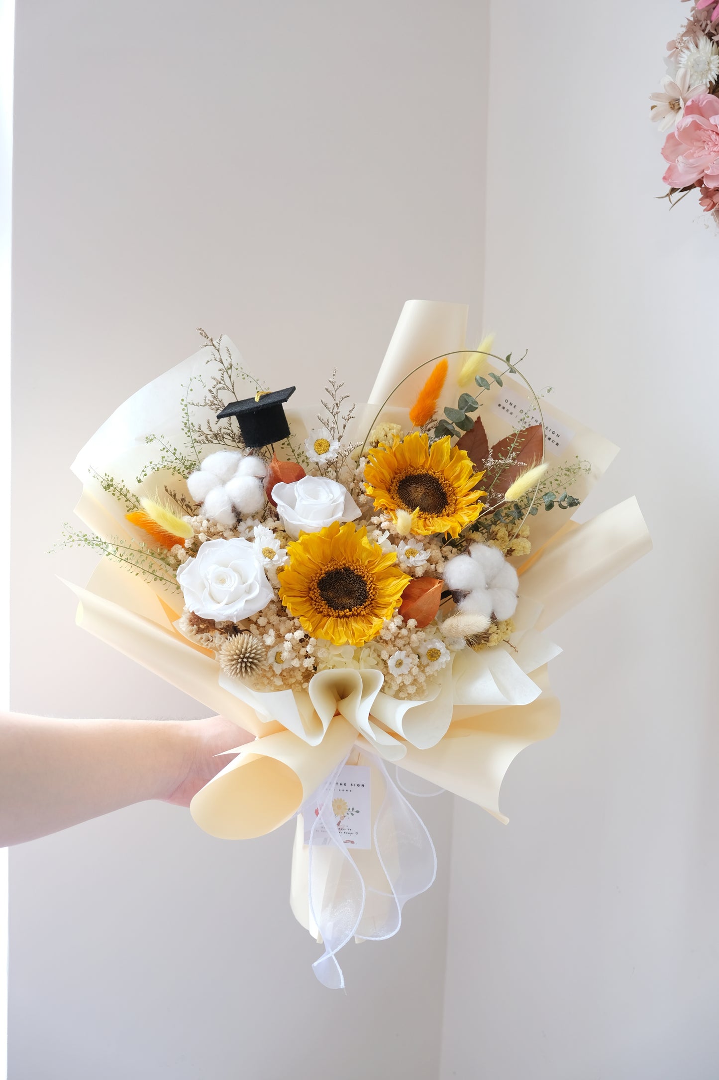 保鮮花向日葵花束 - 黃白色 | Preserved Sunflower Bouquet - Yellow x White