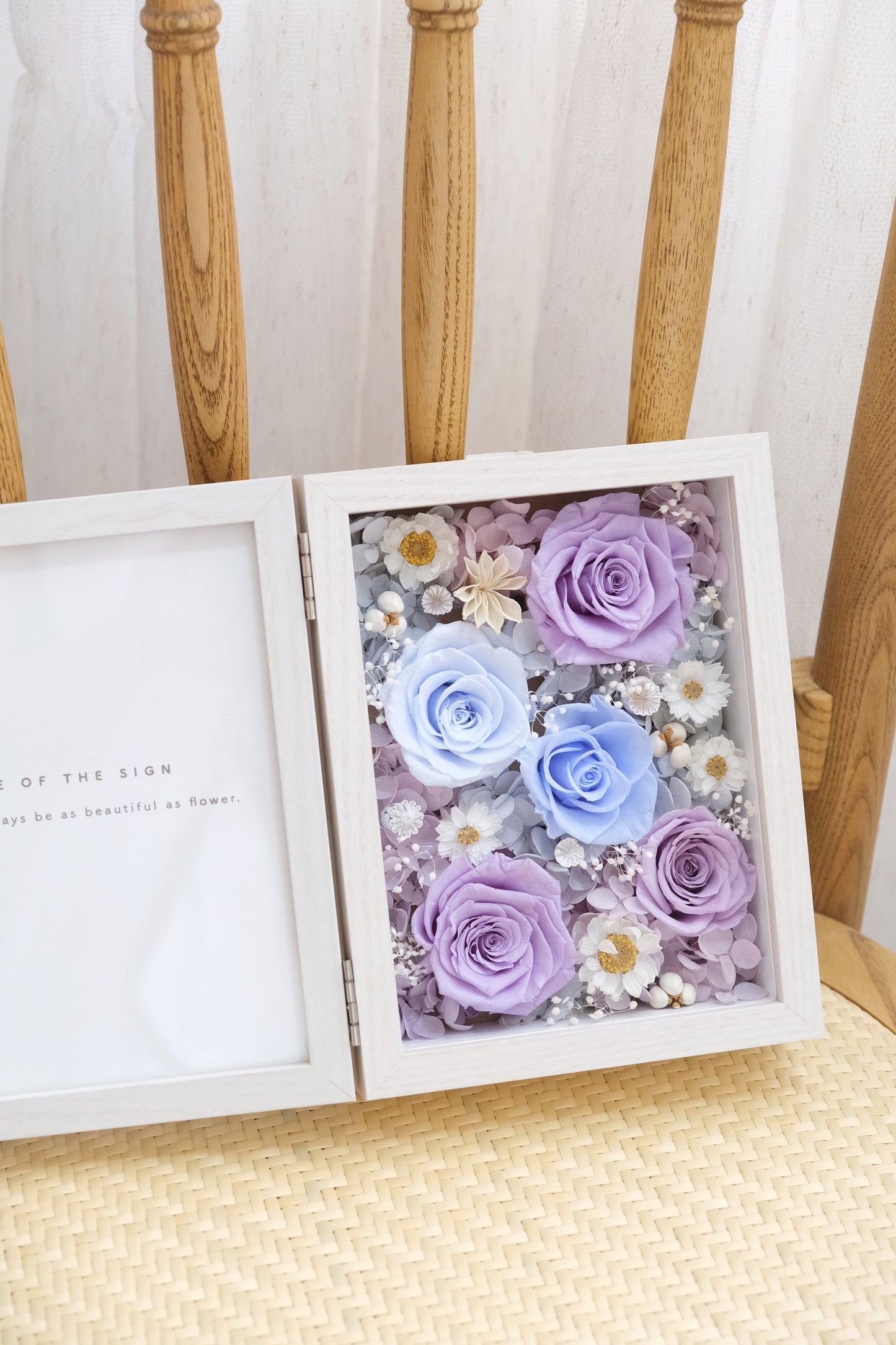 Preserved Flower Photo Frame - Purple x Blue