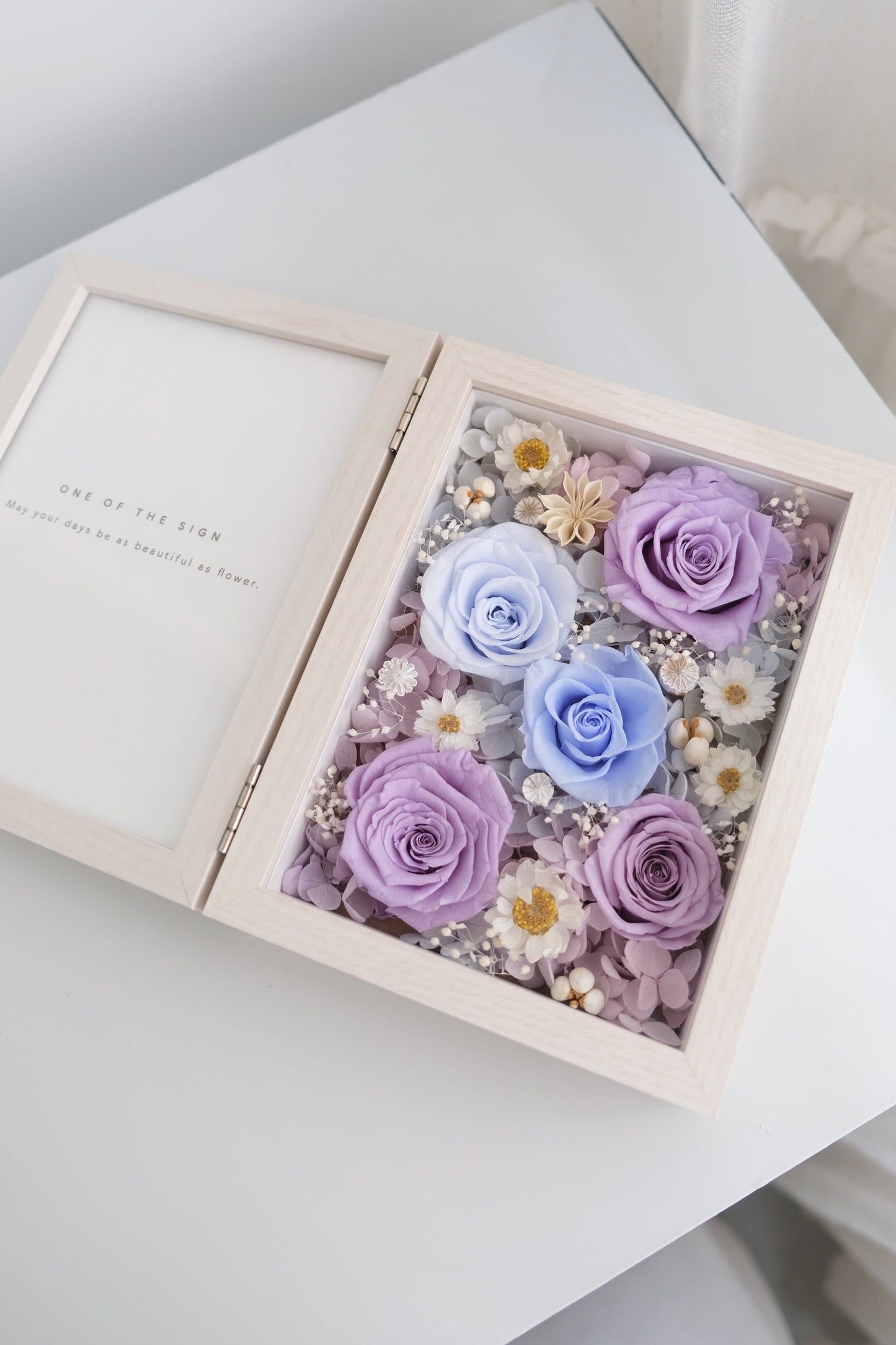 Preserved Flower Photo Frame - Purple x Blue