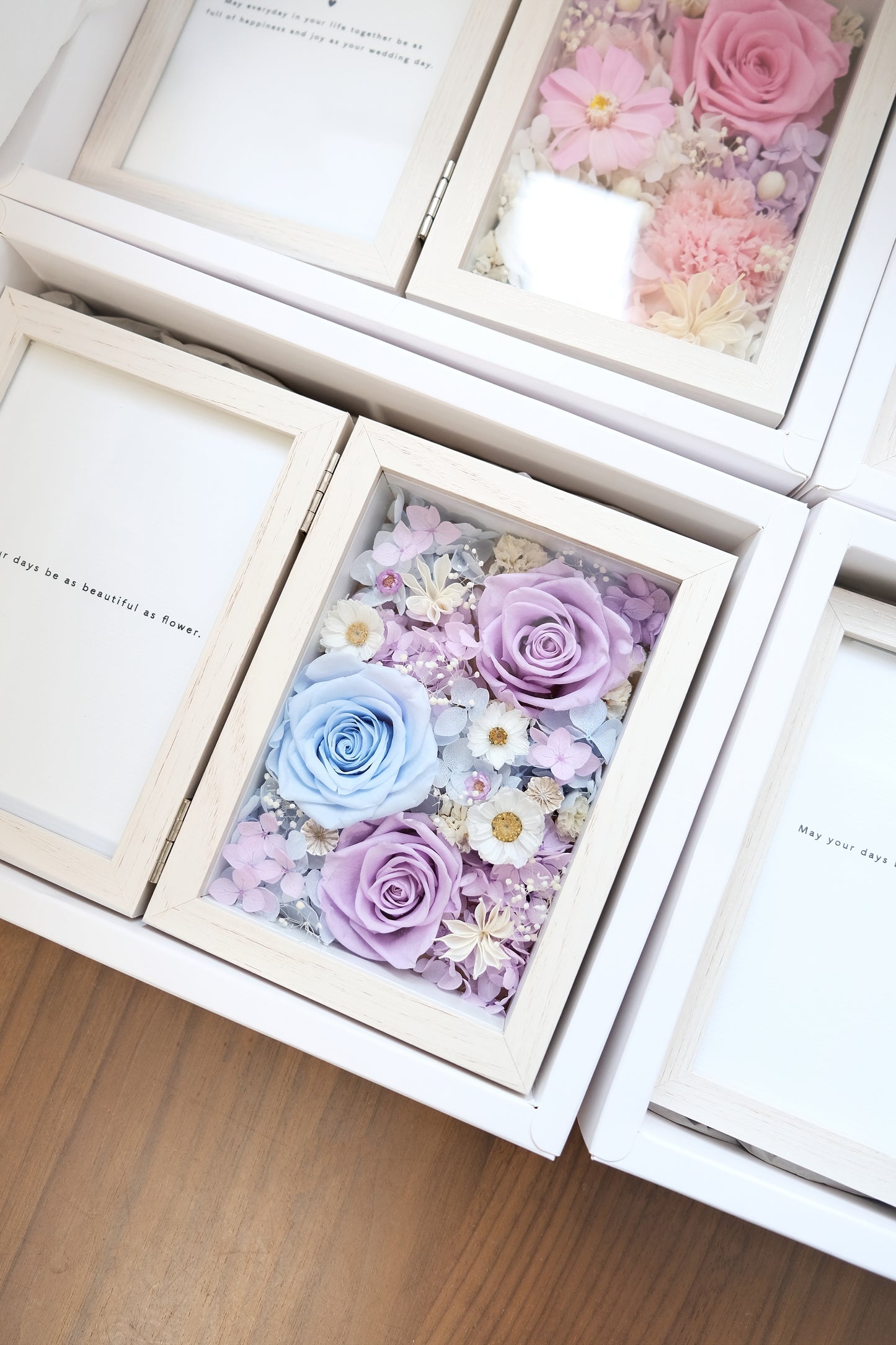 Preserved Flower Photo Frame - Purple x Blue