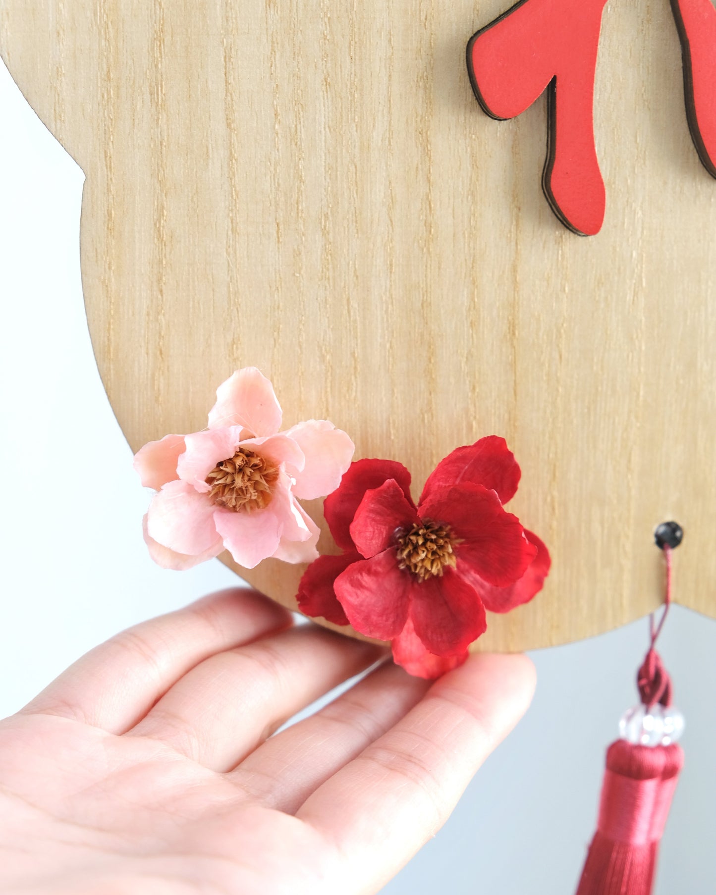 Preserved Japan Orchid Wooden "Fu" Decoration 日本永生蝴蝶蘭木褔掛