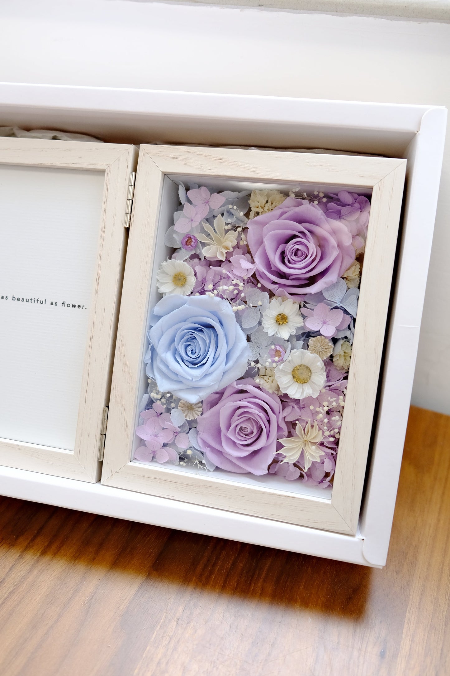 Preserved Flower Photo Frame - Purple x Blue