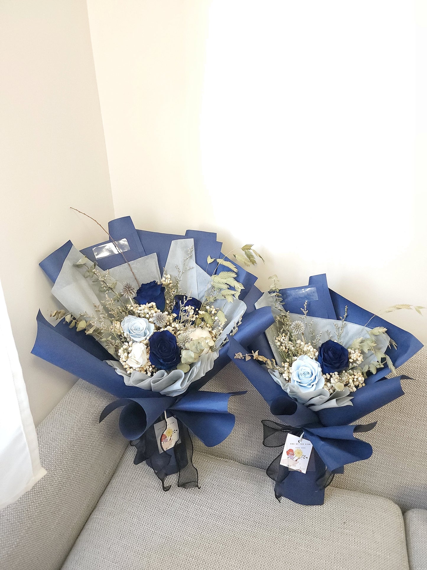 保鮮花玫瑰花束 - 深藍色 | Preserved Rose Bouquet - Dark Blue