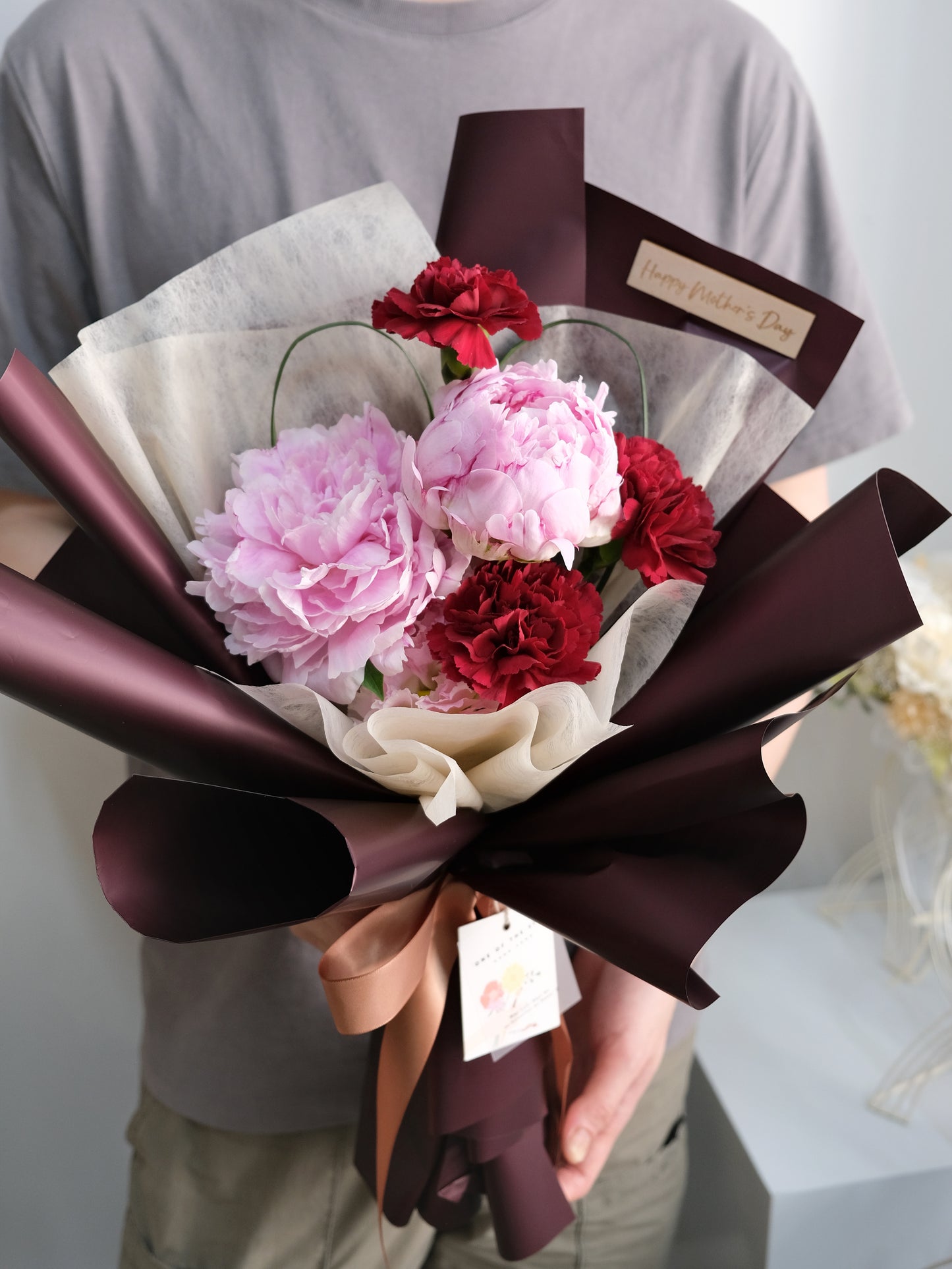 母親節鮮花束 - 牡丹x康乃馨♡ Mother's Day Fresh Flower Bouquet - Peony x Carnation