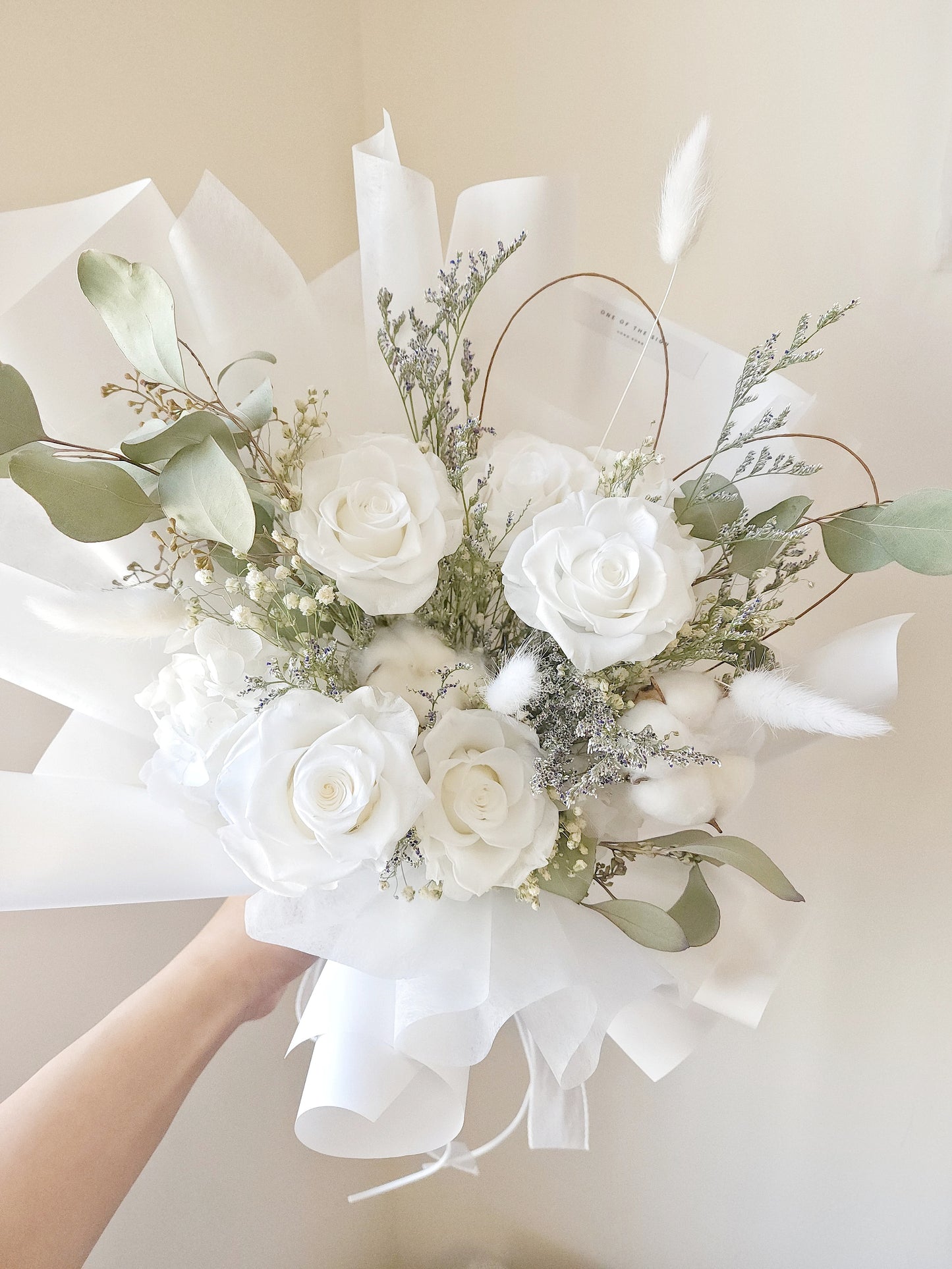 保鮮花玫瑰花束 - 白色 | Rose Preserved Flower Bouquet - White