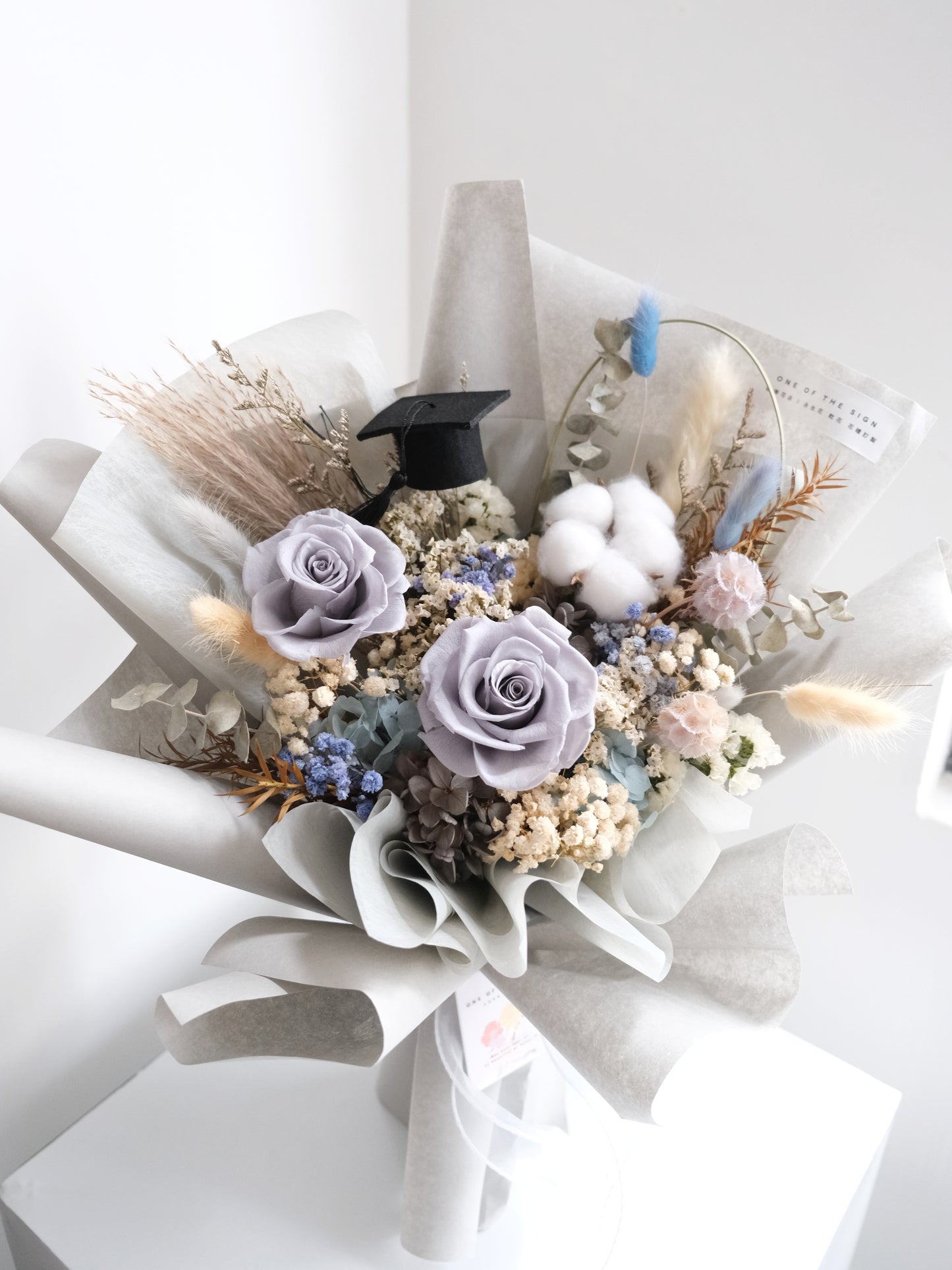 保鮮花玫瑰花束 - 灰藍色 | Preserved Flower Bouquet - Gray x Dark Blue