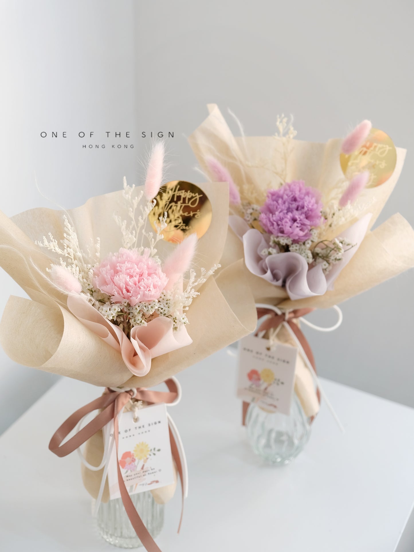 單朵永生康乃馨花束 Preserved Carnation Bouquet